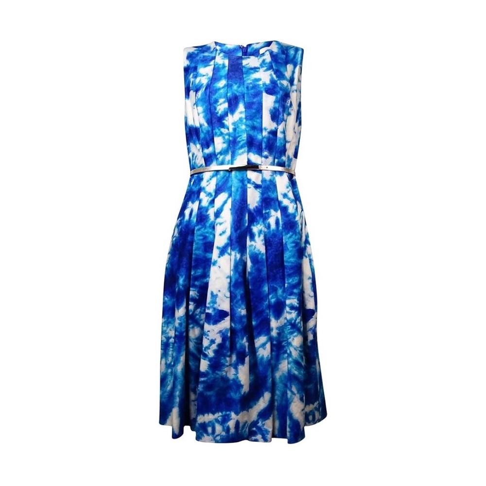 Calvin Klein Tie-Dye Blue and White Midi Dress